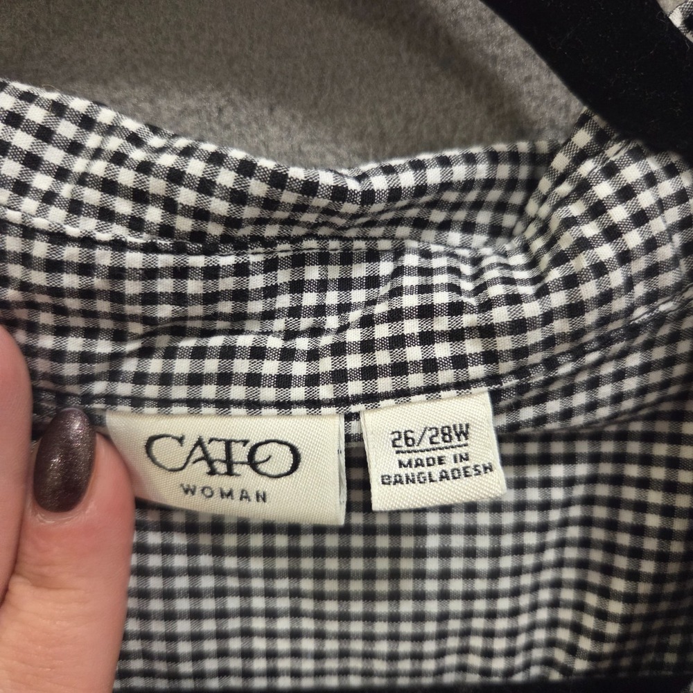 Cato Gingham Sleeveless Peplum Blouse Women's Size 26/28W Casual Office Cottage - Picture 8 of 12